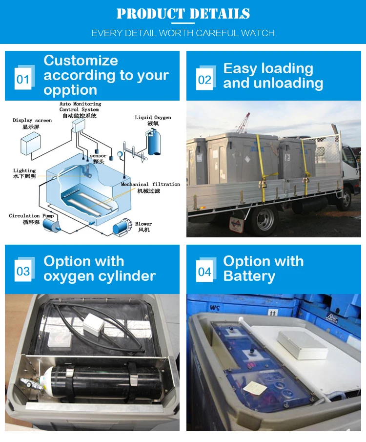 Aquaculture Live Carrier System Small Tank Cooler Boxes To Transport
