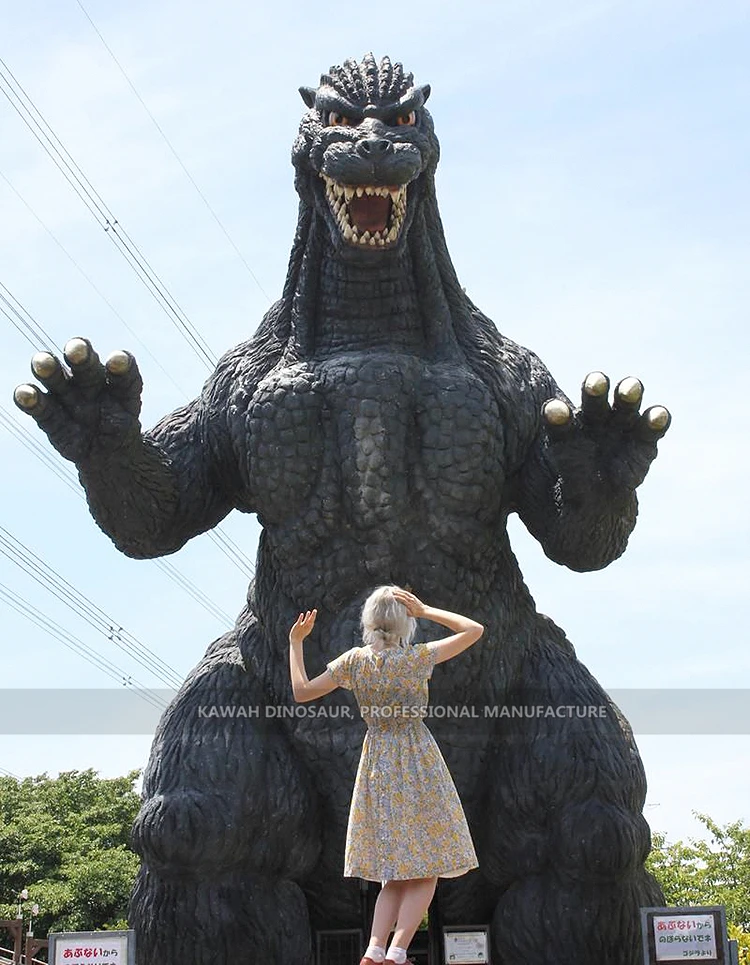 Realistic Giant Godzilla Statue Customized Fiberglass Godzilla Factory Sale for Outdoor Display