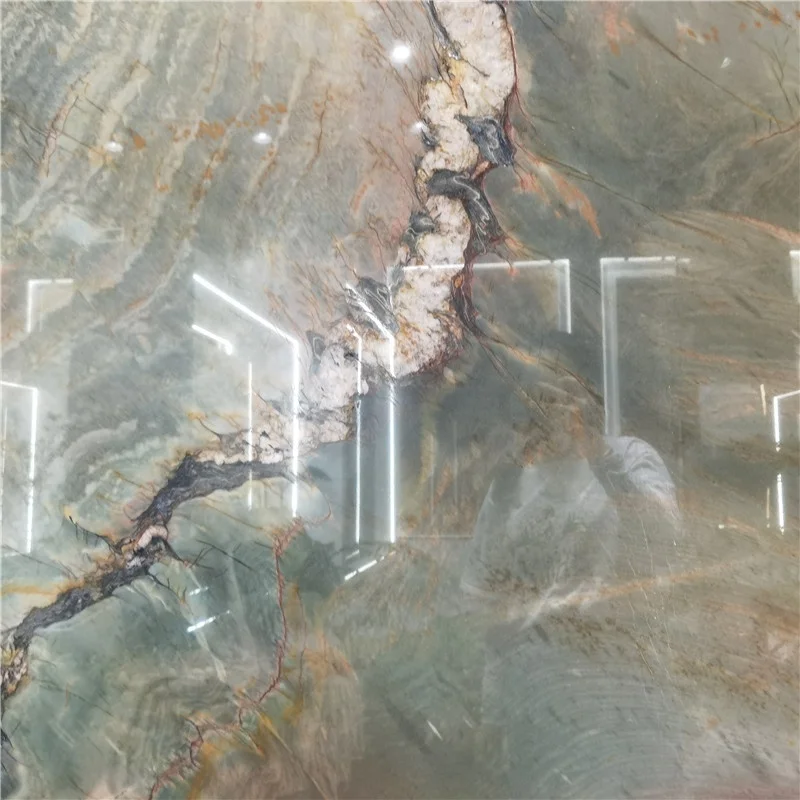 product luxury jade dark green quartzite stone polished natural stone for luxury home design for bathroom decoration-2