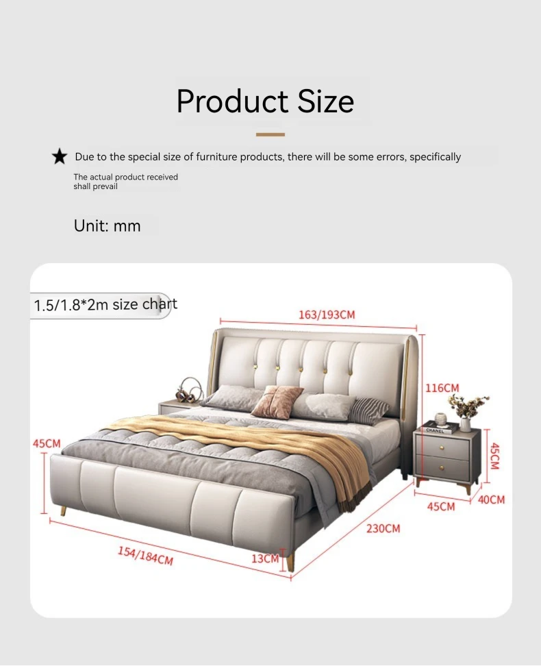 King Size Beds Upholstered Home Cama Matrimonial Bedroom Furniture