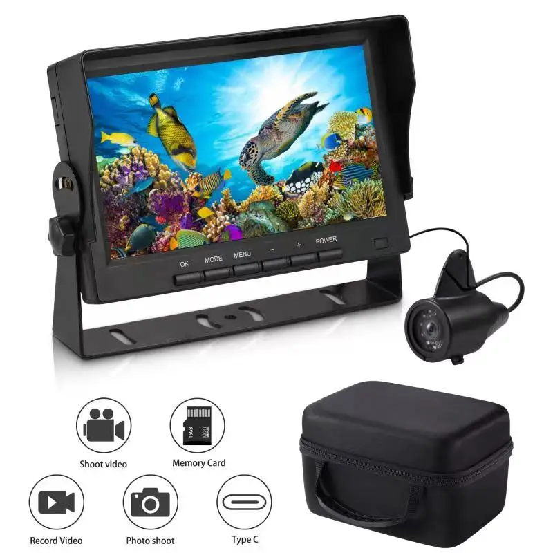 Caméra De Pêche Sous-marine 7 Pouces HD – Détecteur De Poissons Portable Avec Moniteur LCD 1200TVL