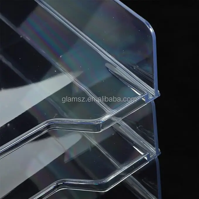 Transparent Clear Large 3 Tiers Acrylic Stackable Paper Tray Luxury ...