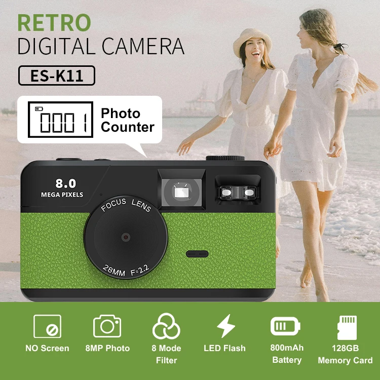 Custom Logo Retro Screen-free Compact Flash Light Without Screen Digital Camera No Screen with Photo Counter