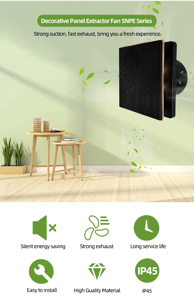 Kitchen Bathroom Air Extractor, Ceiling, Wall, Portable, LED - detail 4