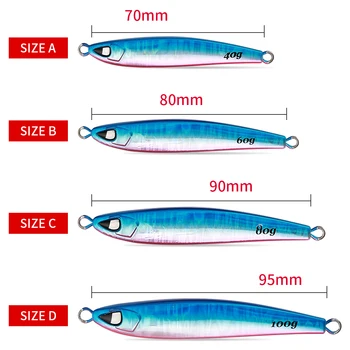 CASTFUN Casting Shore 40g 60g 80g 100g Hard Lead Lure Tuna Fishing Lures Metal Jig – Metal Jig – view 5