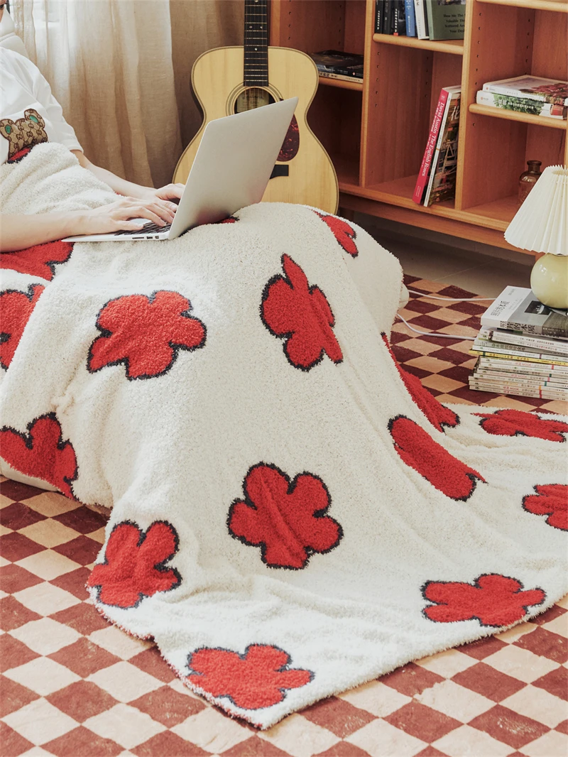 product wholesale 100 polyester jacquard blanket customized home decoration for sofa knitted bedding pxm-60