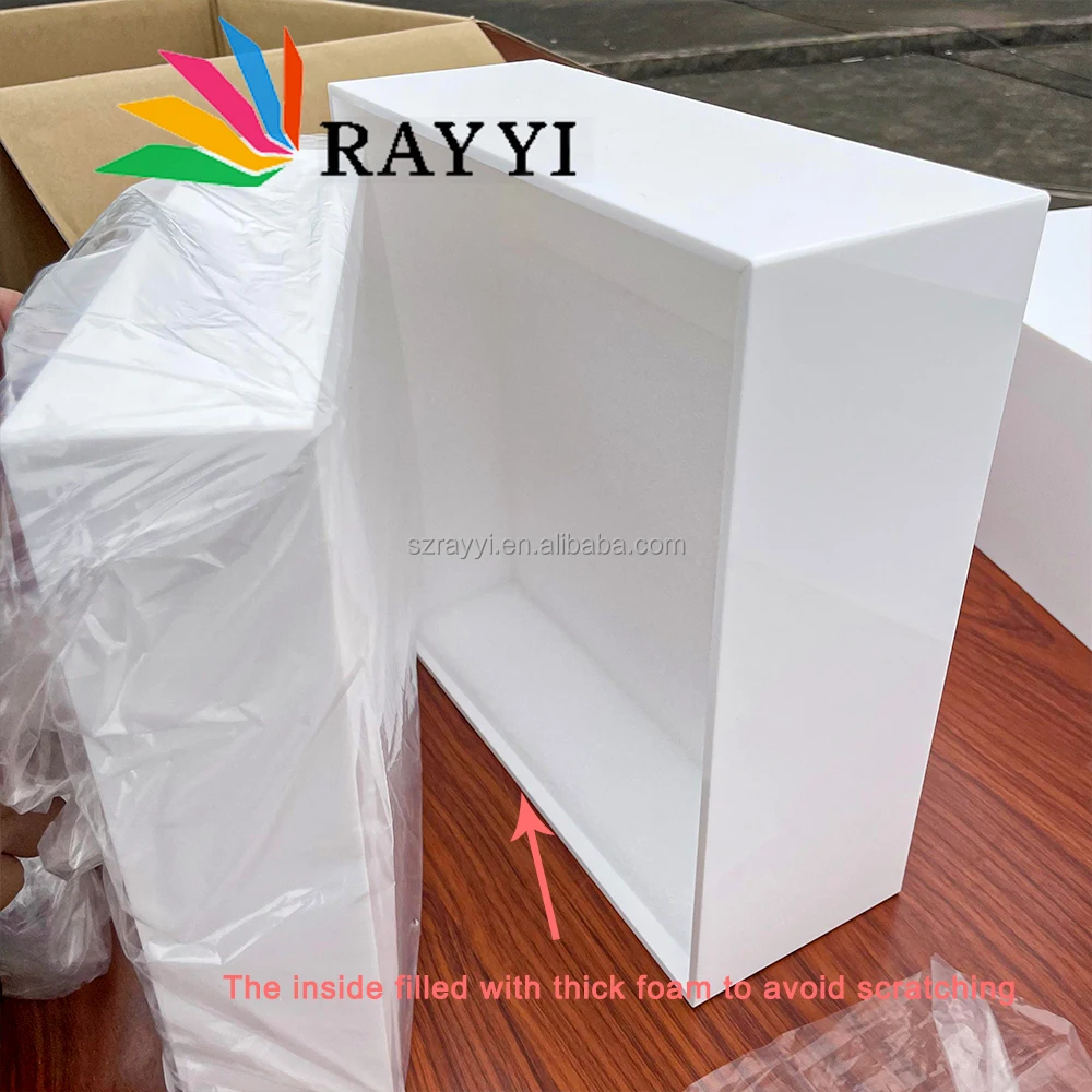 Ray Yi Square Clear White Acrylic Catering Buffet Risers For Food