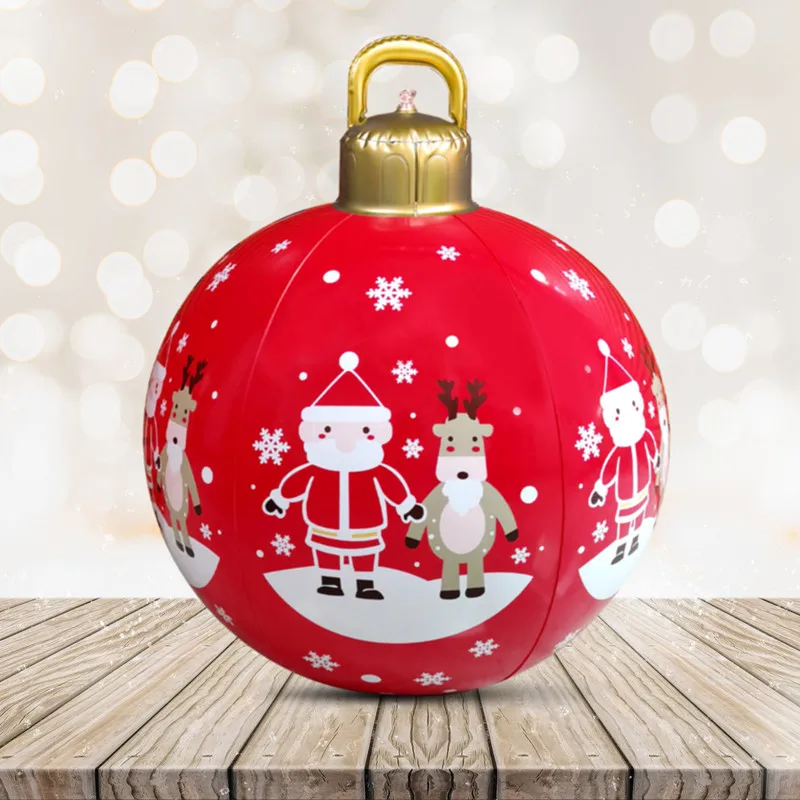 Light Up Pvc Inflatable Christmas Ball 24 Inch Large Outdoor Inflatable ...