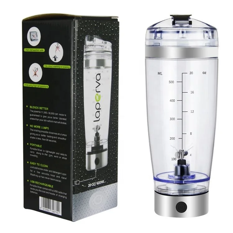 Blender Bottle Stainless Steel Shaker, Black - Laperva