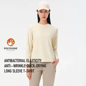 Pelliot Quick Dry T-shirts Sports Long Sleeve T Shirt New Outdoor Casual Women Spring Antibacterial Anti-wrinkle Polyester