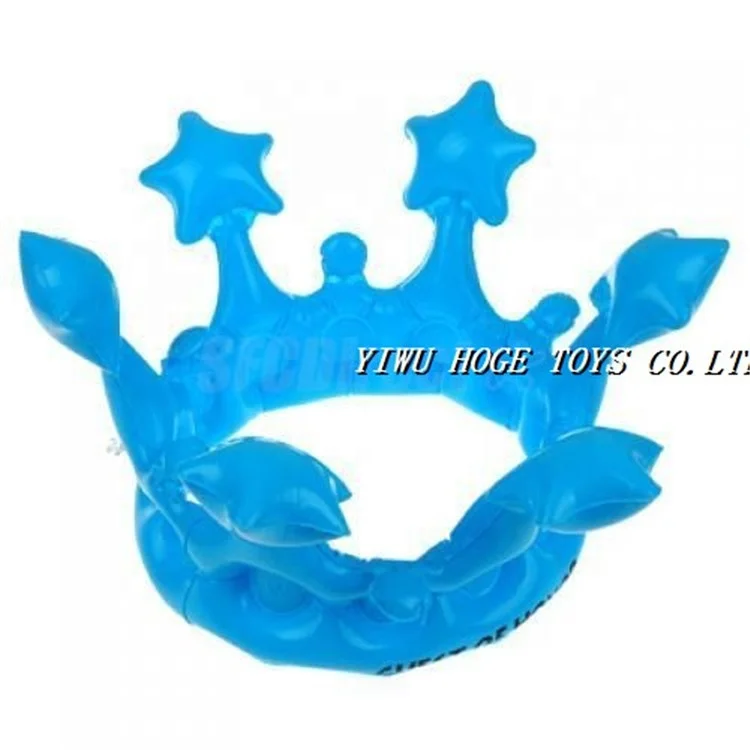 Горячая расродажа PVC цвета для детей с рисунком звезд, Надувное украшение в виде короны для детей