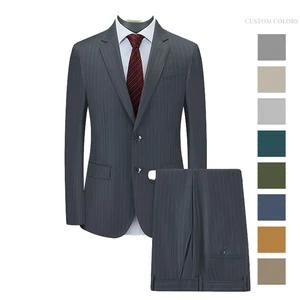 Italian Wool  Blend Jacket Pants Set Slim Fit Single Breasted Wedding Business Men's Luxury Suits