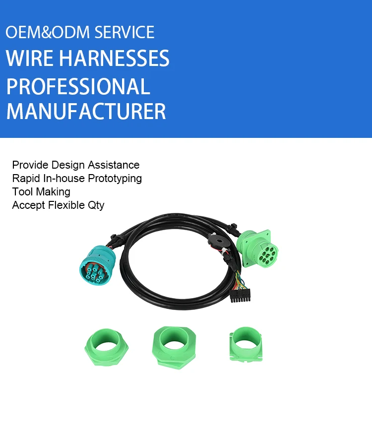 product universal  j1939 9pin eld y cable to micro fit 16pin power connector with brackets and buzzer-3