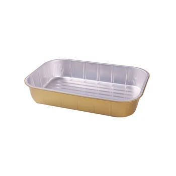 Laixin Disposable Gold Aluminium Foil Pan 3500ml Big Food Packing Container