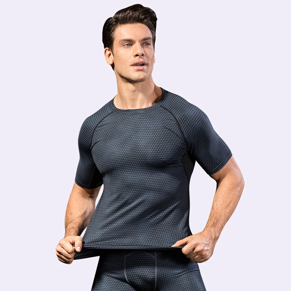 Hot Selling Fitness Men Compression Running Tops Quick Dry Fitness ...