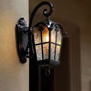 Retro Fixture Luminaire Lantern Waterproof Ip65 Black Garden Light Wall Lamps Outdoor Waterproof Ip65 Corridor Light