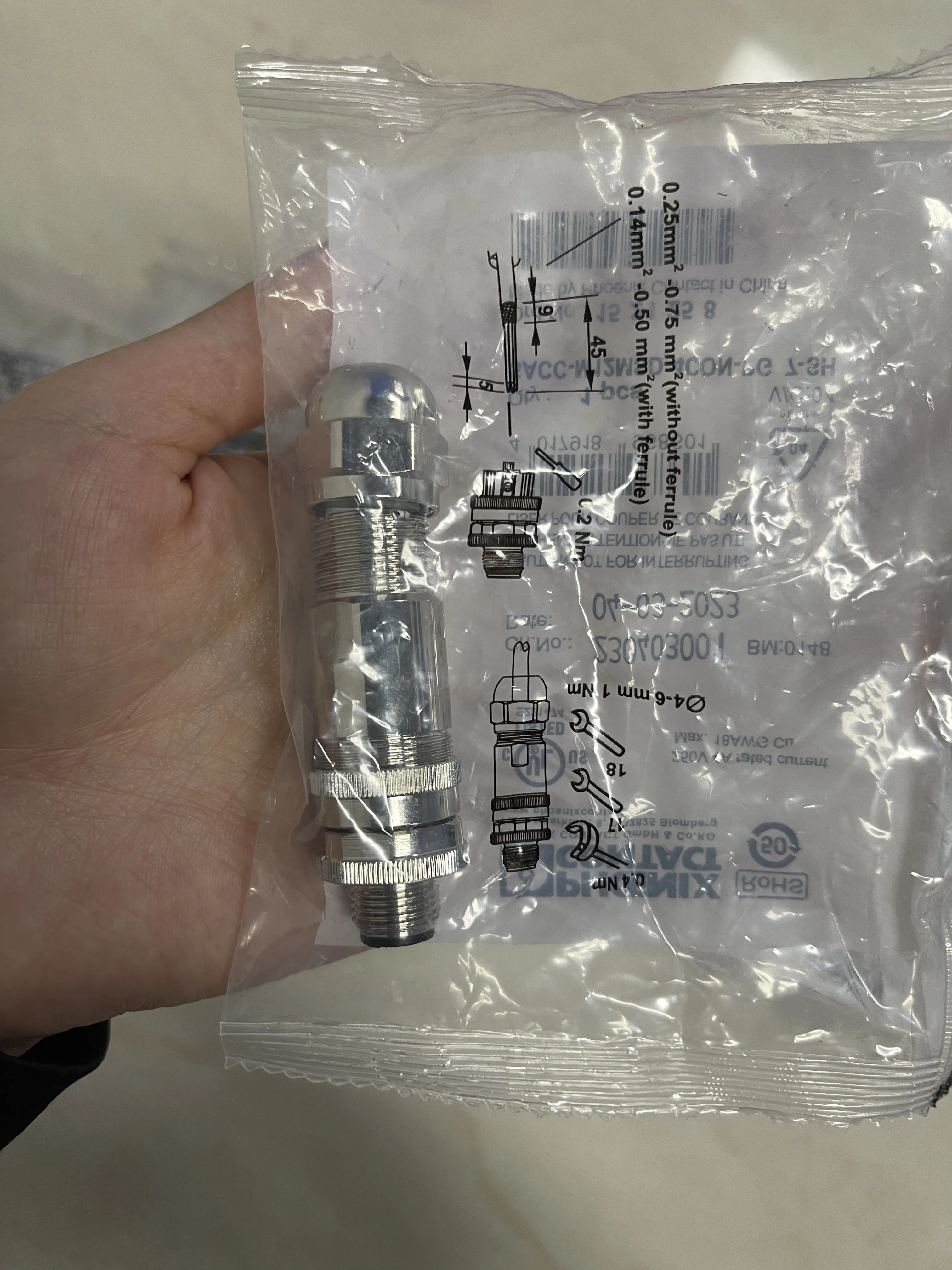 Phoenix Contact Cable Gland 1521258 SACC-M12MSD-4CON-PG 7-SH Phoenix Contact Cable Gland 1521258 SACC-M12MSD-4CON-PG 7-SH