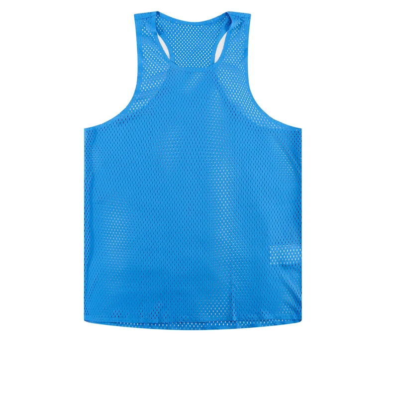 Seamless Mesh Breathable Man Big Hole Quick Dry 100% Polyester 100 GSM Marathon Running Sleeveless T-Shirt for Men