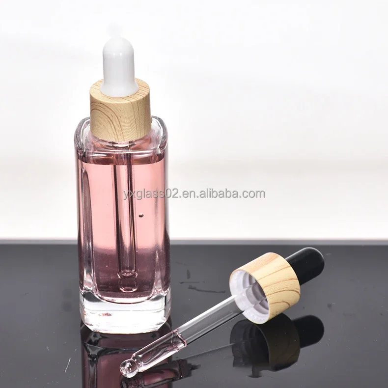 Supplier essential oil Square Serum glass Dropper Bottle skincare cosmetic container for lotion/Toner/skincare15ml30ml50ml factory