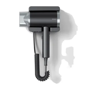 WESHCAN Wall Mounted Plastic Hair Dryer DC Motor 1875W Electric Air Blow Dryer Spring Cord Hotel Household Use Factory Wholesale
