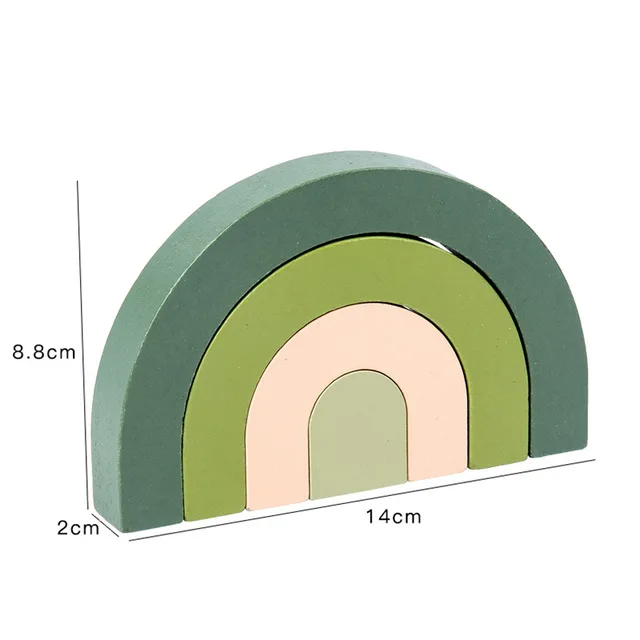 Wooden Colorful Brozebra Small  Building Toys Wood Boxed Gift Educational Children Blocks