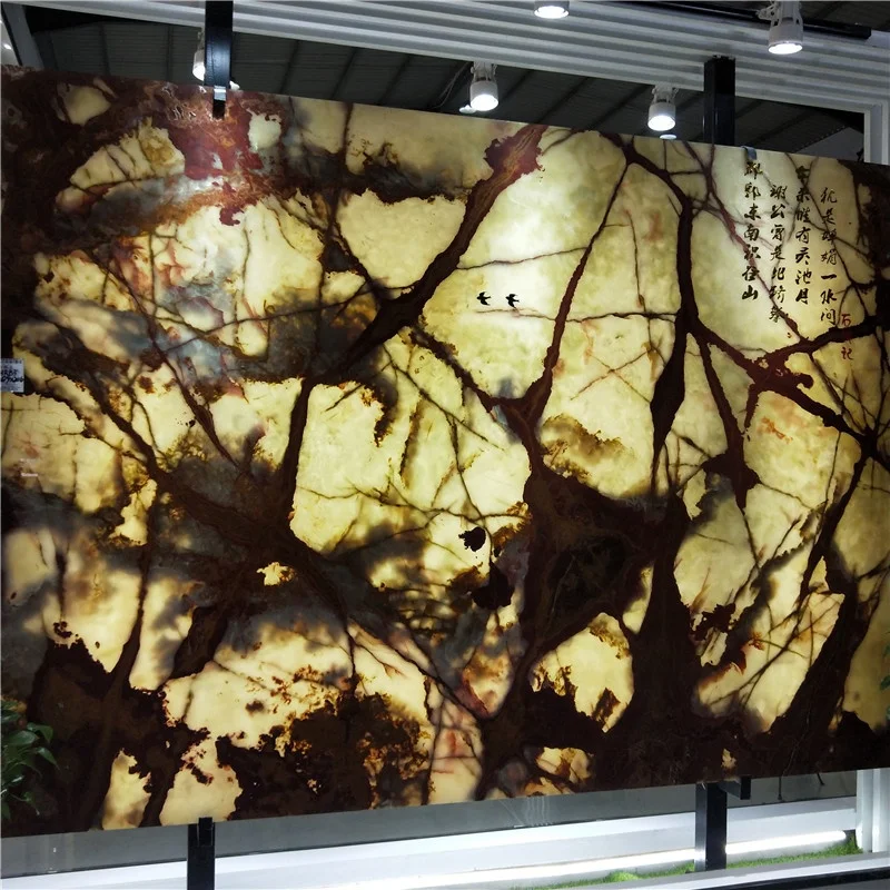 product dark green onyx stone jade transparent lighting indoor wall green jasper stone-2