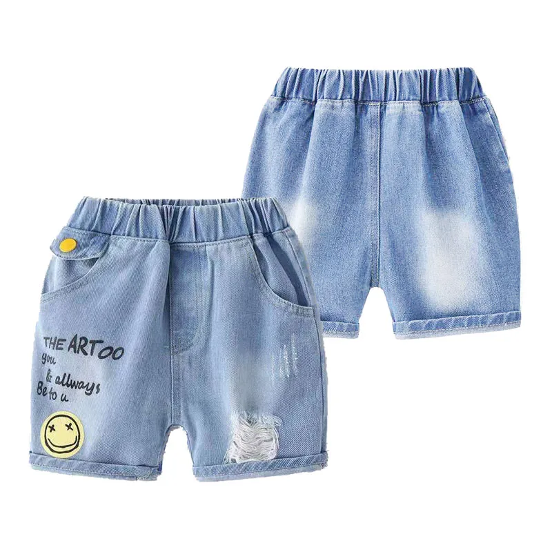 Kids Boys Jean Shorts Fashion Mid Waist 