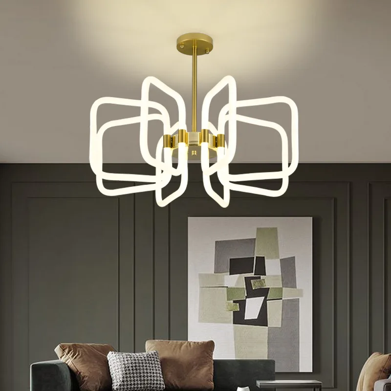 New style golden chandelier simple Lighting Fixtures For Office led pendant lights brass indoor light