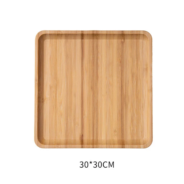 Free Sample Reusable Biodegradable Square Bamboo Serving Dish Eco-Friendly Dinner Plate for Eco-conscious Camping Adventures