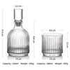 Clear Ribbed One Decanter with One Glasses