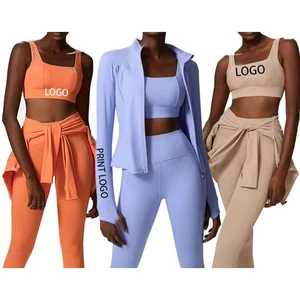 High Elastic 3 Piece Gym Workout Clothing Yoga Set XXL Sportswear High Impact Plus Size Fitness Yoga Suit