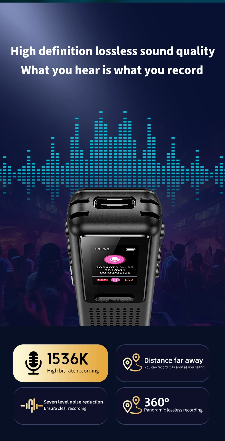 ZD39 Pocket Recording Pen 48KHZ Mini Voice Recorder 1536kbps Audio Recording Tool for Conference & Lecture