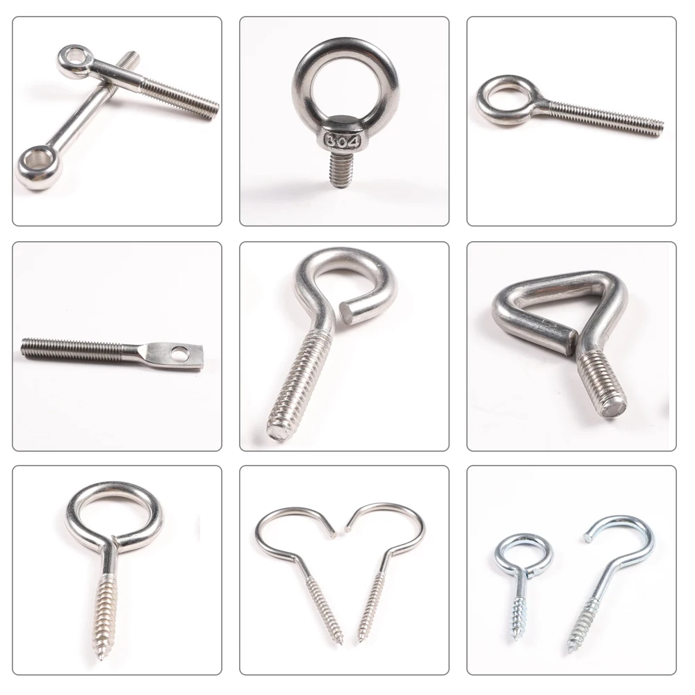 12-Pack 304 Stainless Steel Screw Eyes – 3.2” Heavy-Duty Self-Tapping Screw Hooks For Indoor & Outdoor Hanging (Holds Up To 250 Lbs)