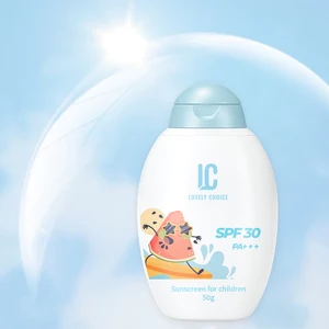 Wholesale Private Label 100% Sunscreen SPF30 PA+++ Kids Babies 50g Mineral Zinc Oxide No Chemical Gentle Water Sweat Cream