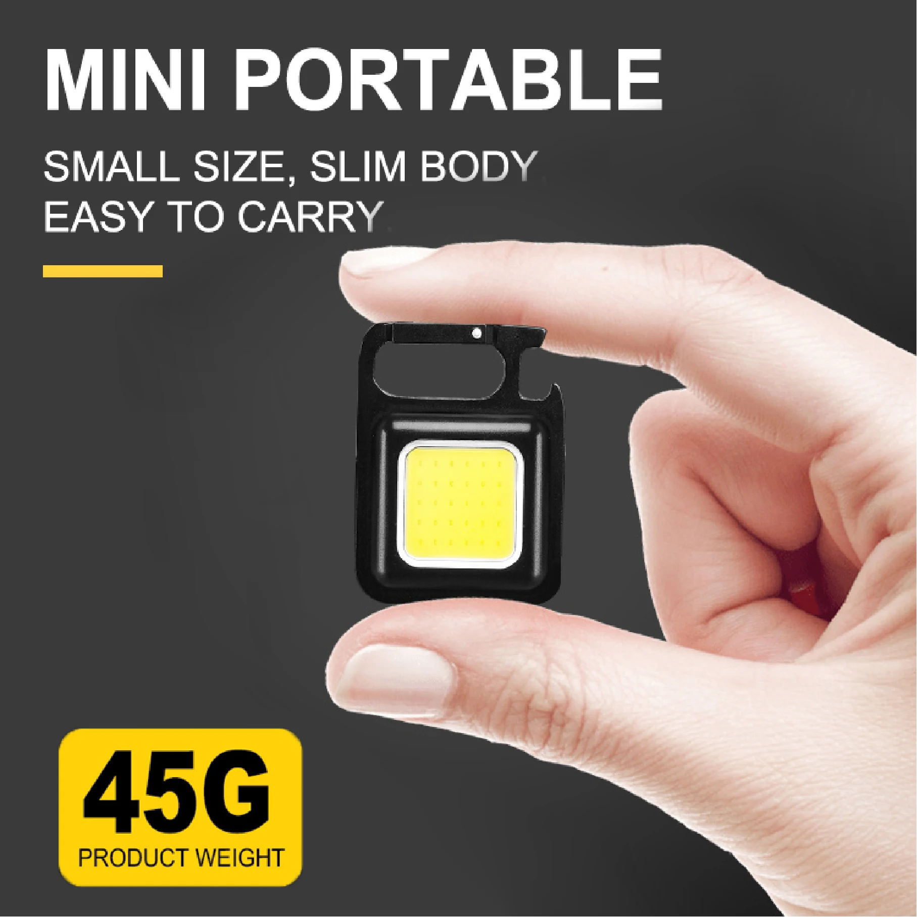 Mini Portable  Super Brightness Strong USB COB LED Rechargeable Torch Work Light Small Pocket Flashlights Camping Keychain Light