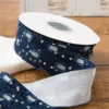 4cm-blue-edge sequin-denim webbing 1 yard (10 yards/roll)