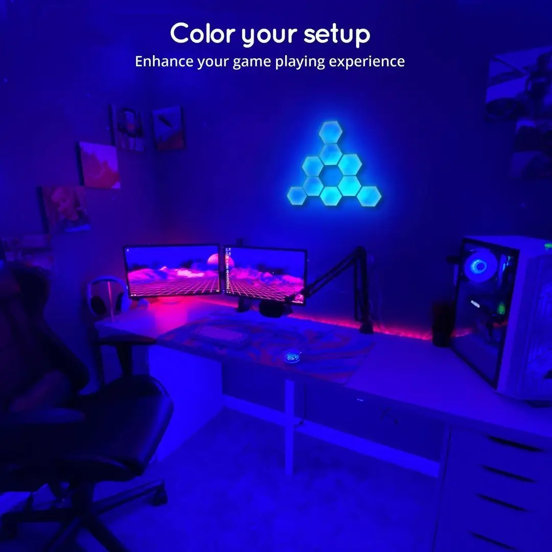 Modular Touch Lights Led Wall Light Led Hexagonal Touch Controlled Colorful Modular Hexagonal Light for Home Decoration