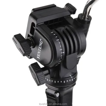 Yunteng VCT-288 Fluid Pan Head Quick Release Plate Unipod Holder DSLR Compatible Tripod Monopod for Photography detail image