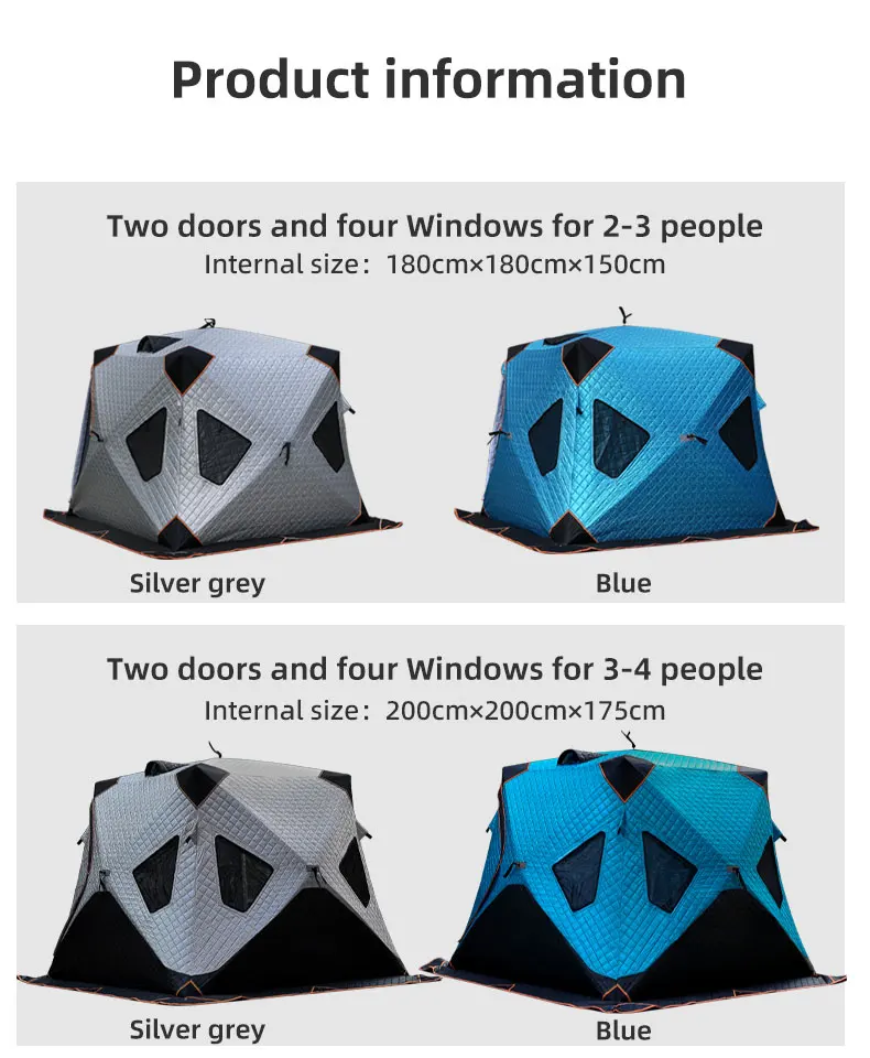 Oem Custom Camping Outdoor Fishing Cube Winter Cotton Tent Sauna Keep