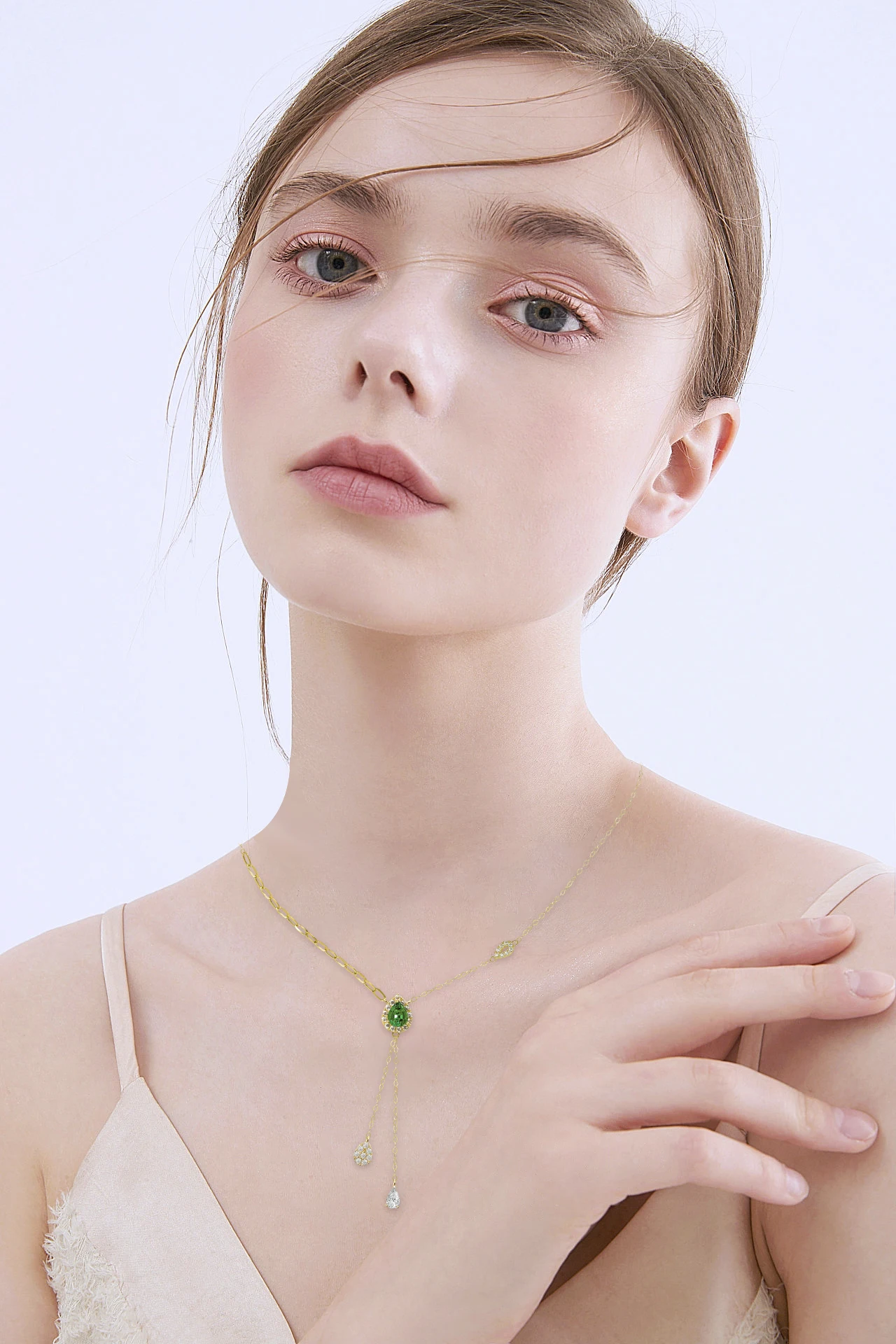 Pcx Fine Jewelry Diamond Charm Pure Gold 14k Necklace Long Fringe