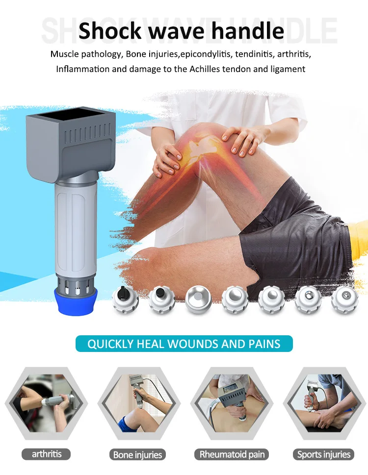 Factory Direct Portable SWT Physio Shockwave Therapy Device Aluminum Case Compact Design for Muscle Bone Healing Sports Injury