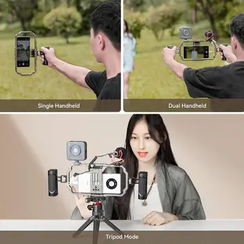 SmallRig Universal Video Kit for iPhone SmartPhone Vlogging and Live Streaming Cage Set with Microphone Light Tripod 3384B 3406B product image