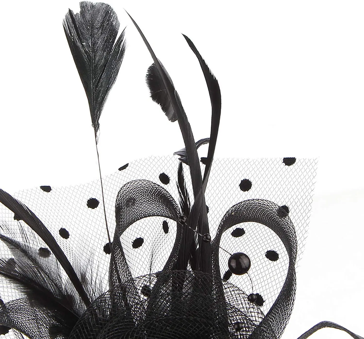 Женская шляпка с перьями Свадебная для невесты и подружки Вуалетка чайной вечеринки верхняя