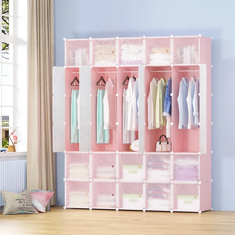 Big Size 6 Layer Plastic Almirah Depth 45cm Room Organizer Storage Sturdy Cupboard for Clothes