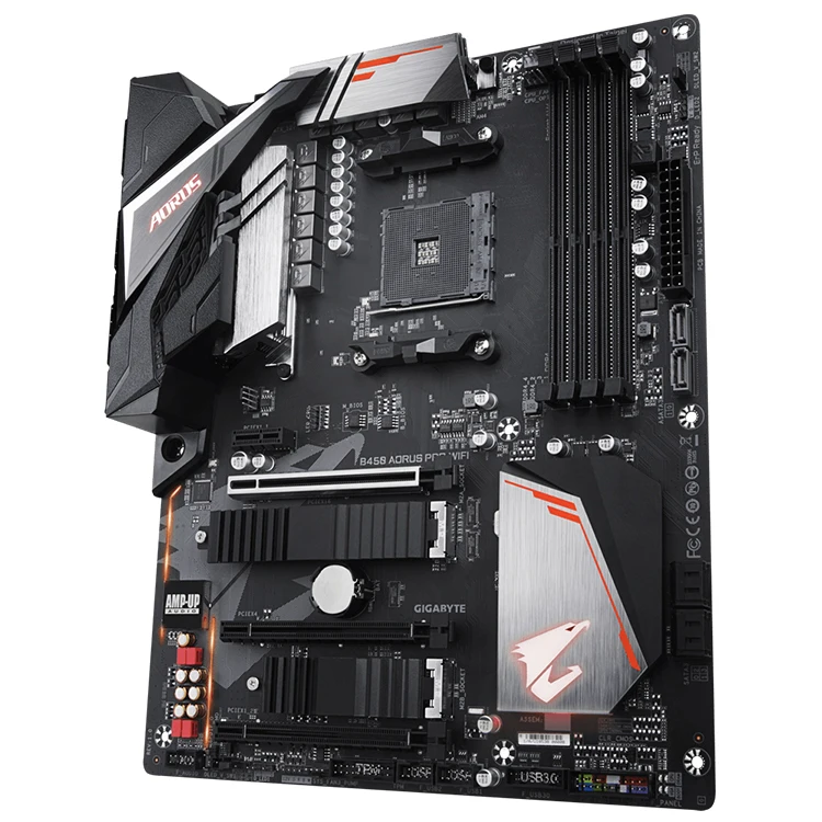 Placa-mãe GIGABYTE B450 AORUS PRO WIFI AMD AM4, usada, ATX, DDR4