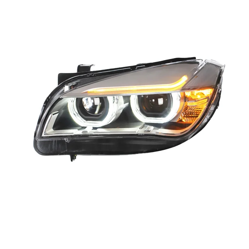 Xenplus New Design for 11-15 Bmw X1 Headlight Assembly Modified Angel Eye Led Daytime Running Light Lens Xenon Headlights