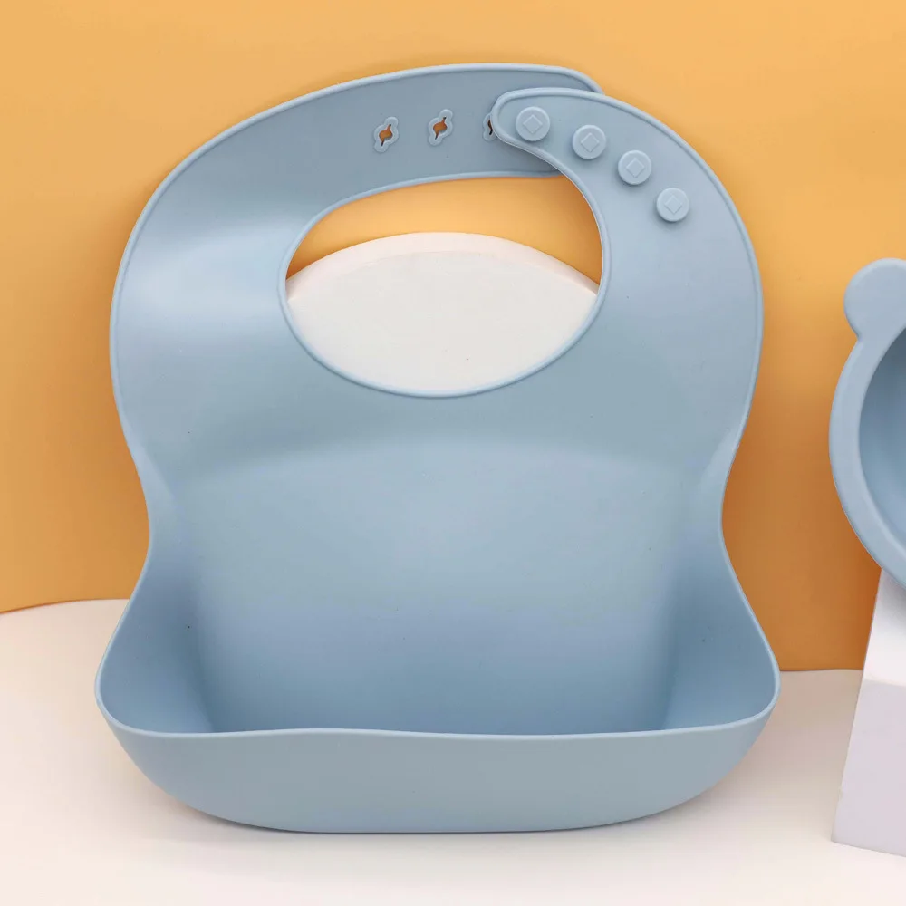 Integrated Cartoon Design Silicone Self-Feeding Baby Plate with Suction Cup High Chair Food Bowl Utensils for Weaning Baby factory