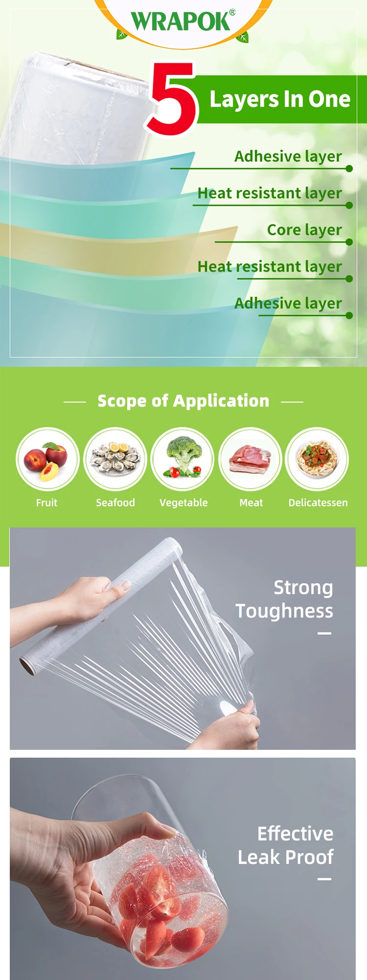 Food Storage Good Fresh Wrap Stretch Household Plastic Pe Cling Film ...