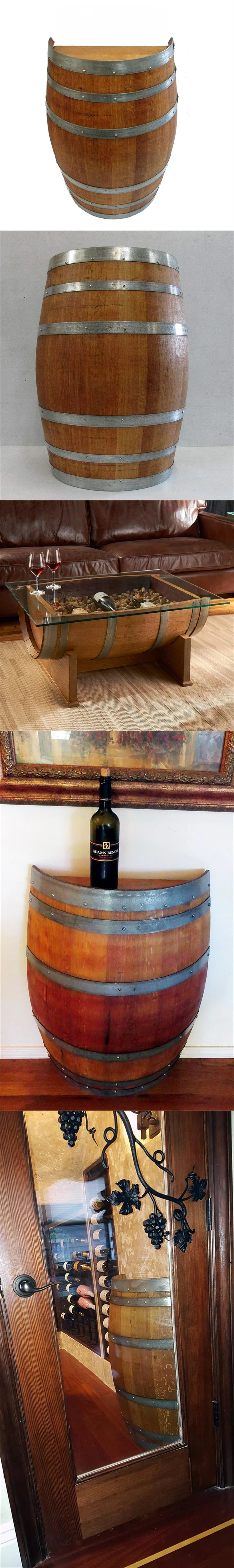 Wooden Wine Barrel, Vintage Pine Wood Wine Barrel