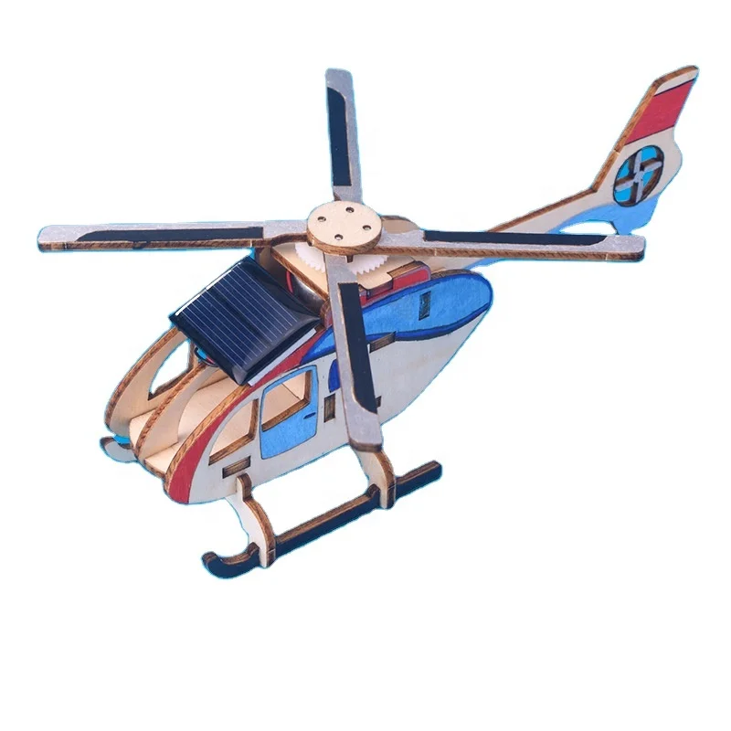 C02273 3D конструктор-головоломка научная развивающая игрушка деревянный самодельный Солнечный вертолет модель ручной работы детские игрушки